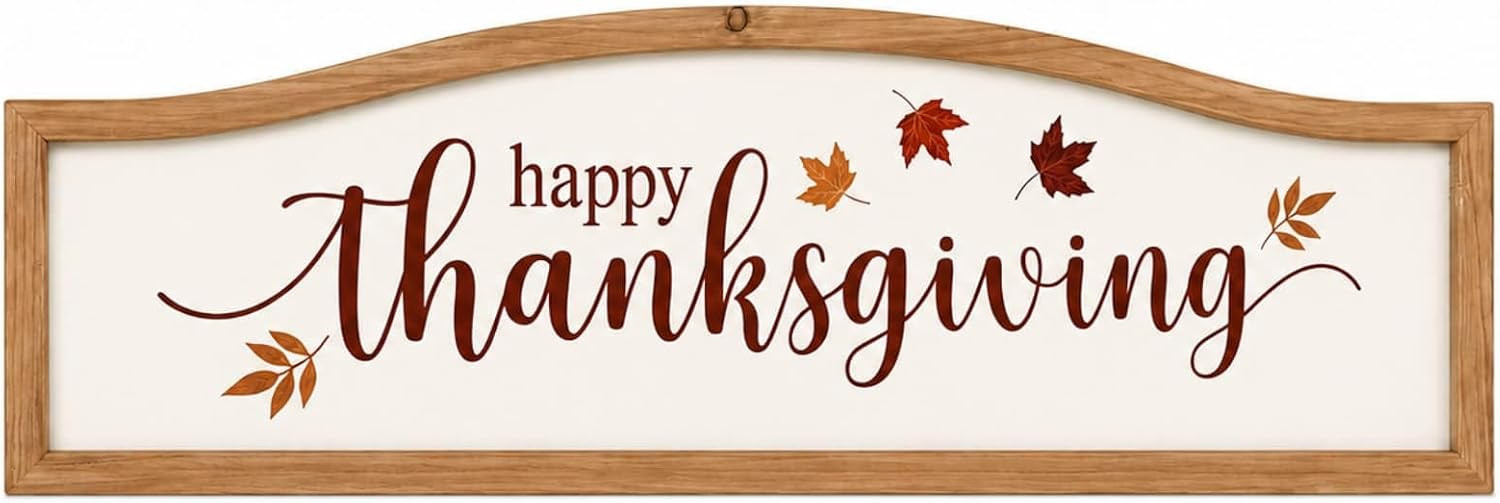 23.6"X7.9" Happy Thanksgiving Sign Home Coffee Bar Wall Decor | Amazon (US)