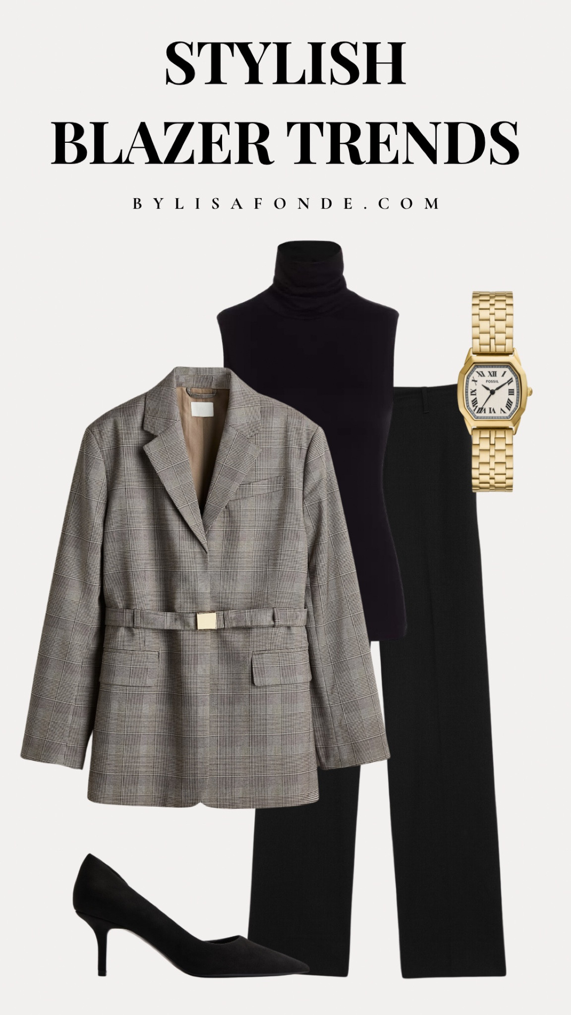 Plaid Blazer Outfit Idea