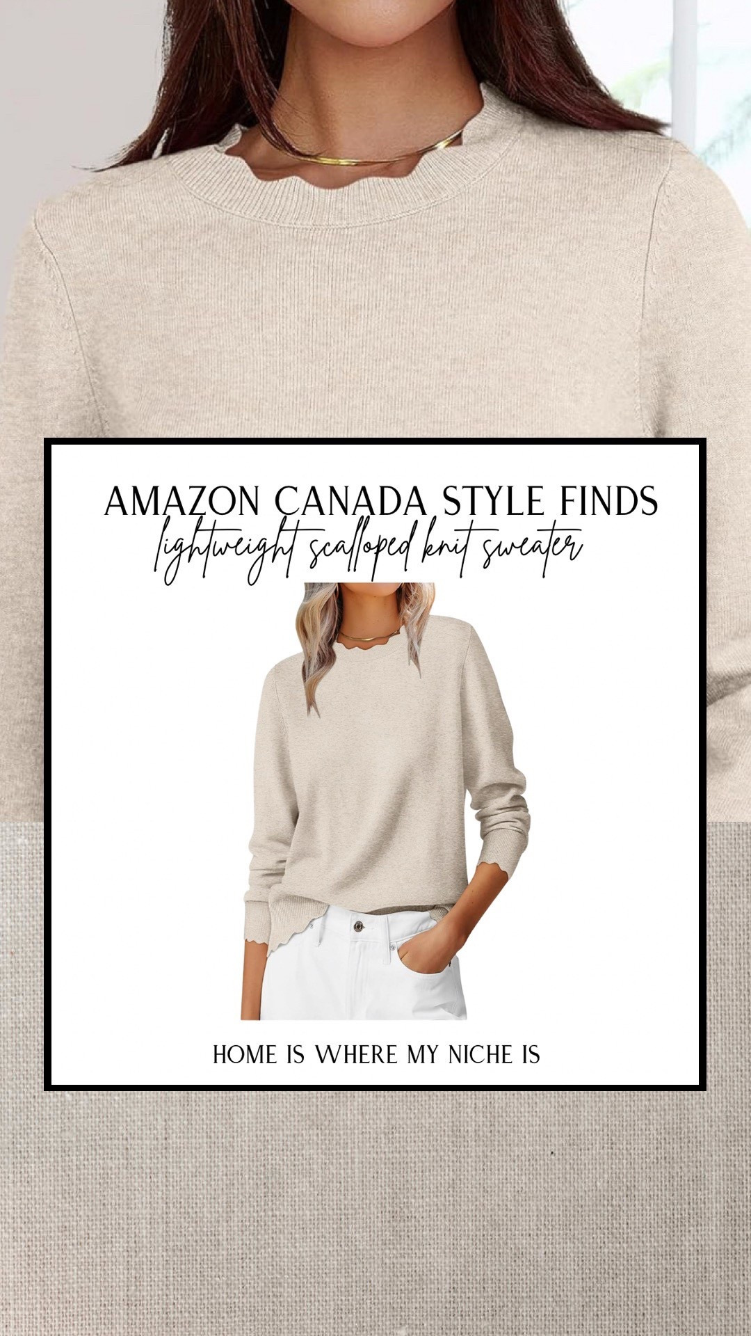 S T Y L E / love the scalloped detail on this lightweight soft knit sweater. Available in 15 colors

Amazon Canada | Winter Outfit | Fibro-Friendly 

#LTKcanada #LTKwinter #LTKstyletip