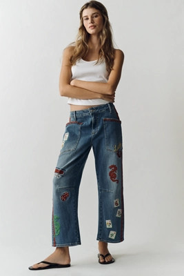 Driftwood Mahjong High-Rise Tapered Jeans | Anthropologie (US)