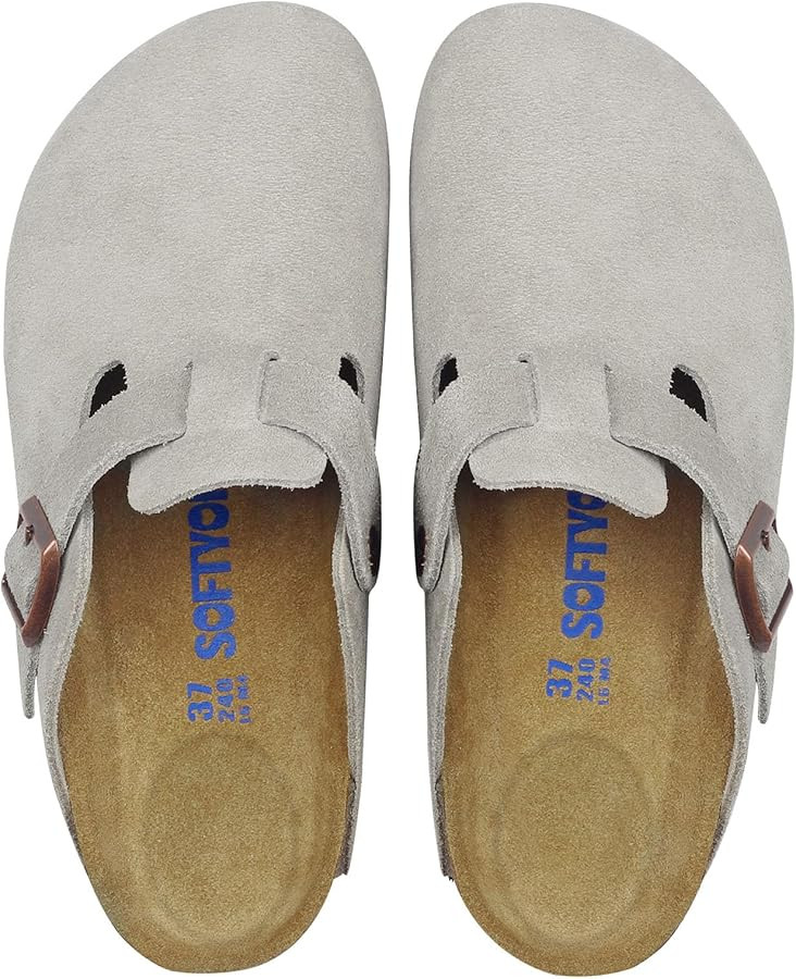 Clogs for Women Men, Mules with Arch Support and Adjustable Buckle, Suede Leather Cork Footbed Po... | Amazon (US)