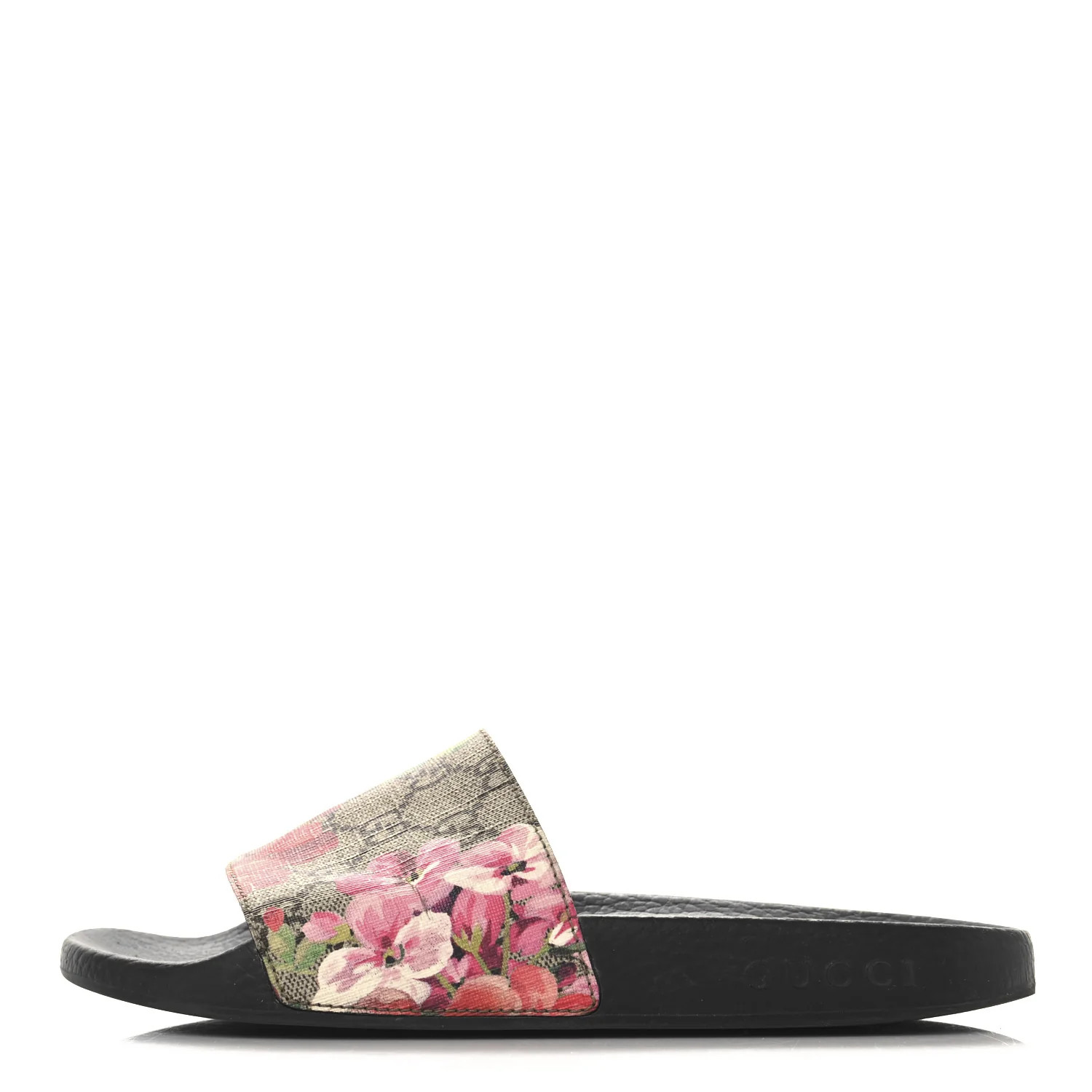 GG Supreme Monogram Blooms Slide Sandals 37 Beige Multicolor | FASHIONPHILE (US)