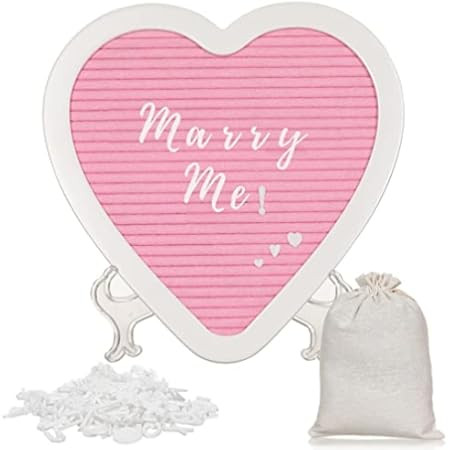 G GAMIT Heart-Shaped Felt Letter Board Message Sign - 10x10 inches Message Board with 465 Changeable | Amazon (US)