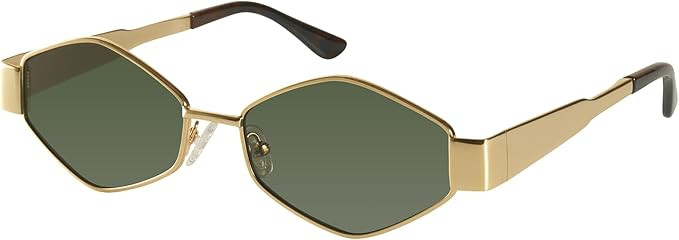 mosanana Trendy Hexagon Metal Sunglasses for Women Small Retro Style MS52475 | Amazon (US)