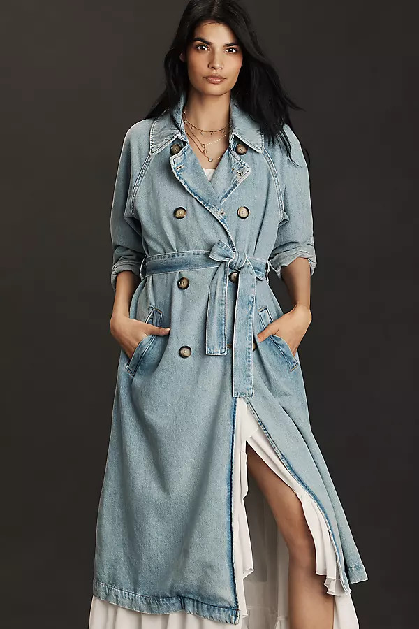 Pilcro Denim Trench Coat | Anthropologie (US)
