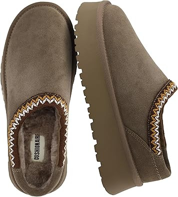 CUSHIONAIRE Kabuki Platform Boots Genuine Suede Fuzzy Mule Slippers for Women with Memory Foam | ... | Amazon (US)