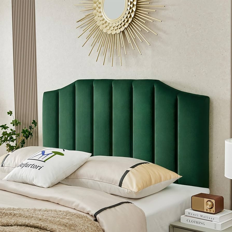 Befurtori Velvet Upholstered Queen/Full Headboard, Tufted Headboard for Queen/Full Bed, Modern Ve... | Amazon (US)