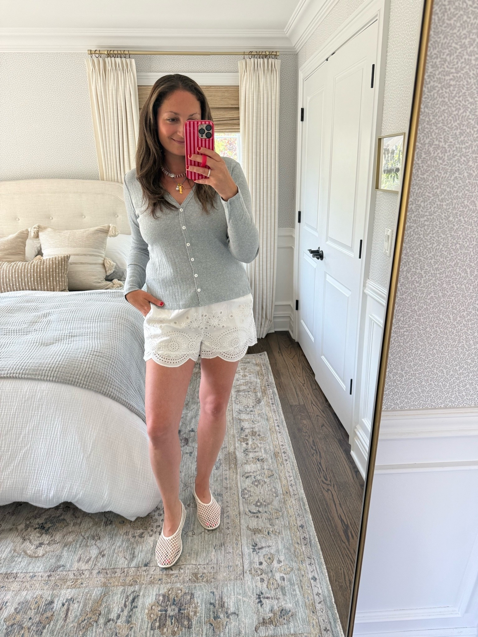 Friday OOTD! The prettiest scalloped lace shorts from Marea paired with the cutest pointelle cardigan! SO flattering — I’ll be wearing both of these pieces on repeat all summer long 🙌🏻 Wearing a medium in both!

#LTKootd #LTKdayinmylife #LTKSeasonal