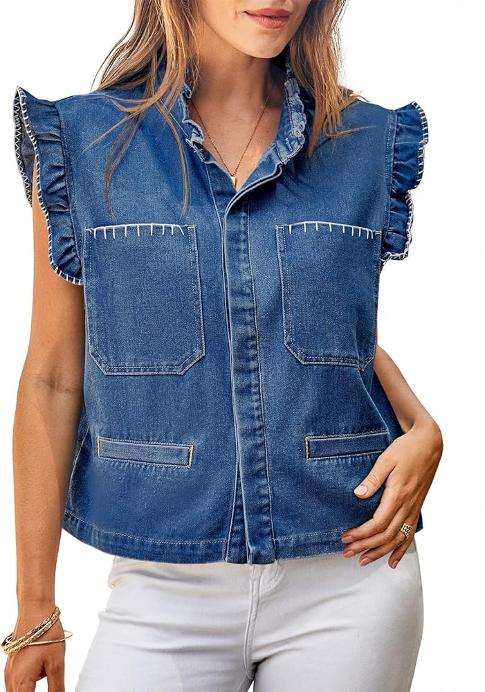 Tankaneo Denim Vest Jean Vests | Amazon (US)