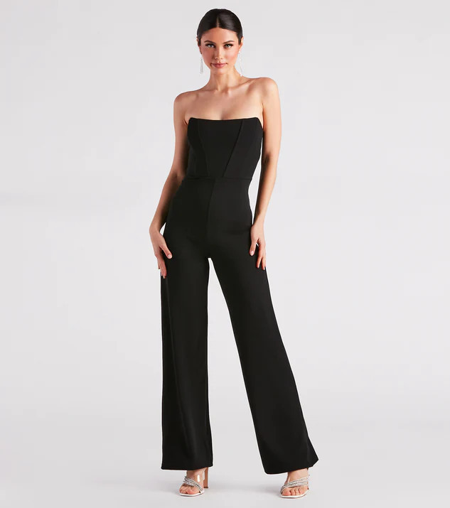 Fit To Perfection Strapless Corset Jumpsuit | Windsor Stores