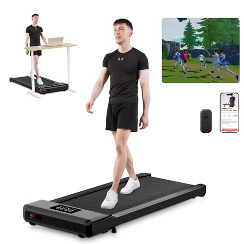 DeerRun 2024 Raceable Walking Pad Treadmill Low Noise Under Desk Treadmills for Home Small 2 in 1 Portable Compact Design Walk Pad Smart APP & Remote Control Installation-Free 300 LBS Weight Capacity | Amazon (US)