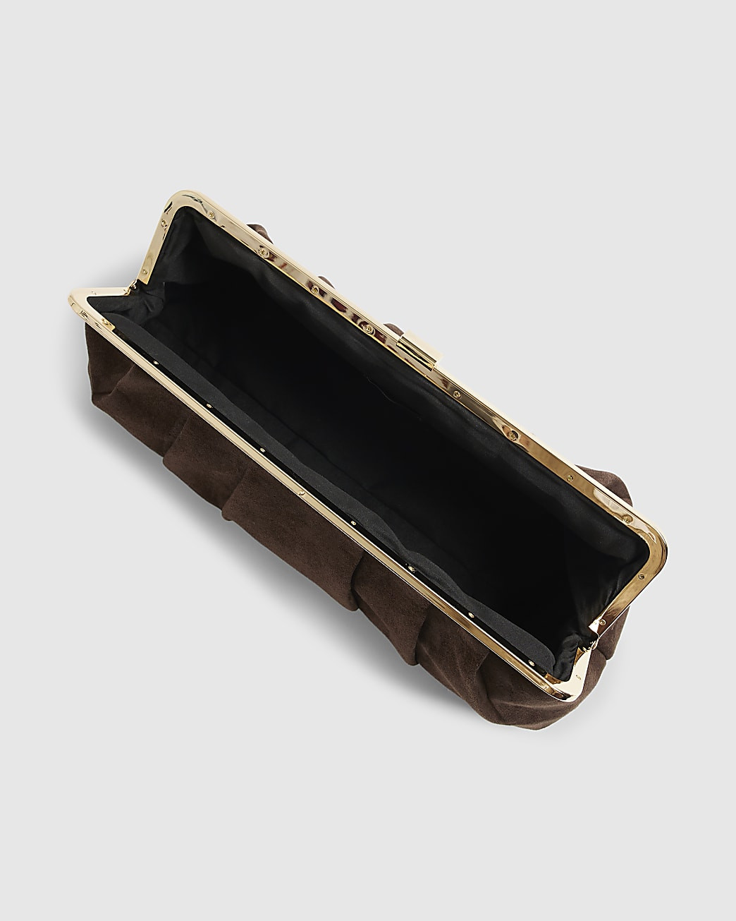 Brown Faux Suede Clutch Bag | River Island UK & IE