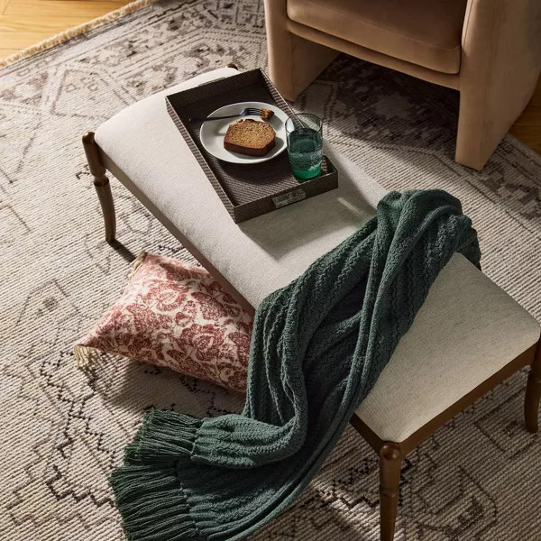 Jacquard Botanical Throw Pillow Green - Threshold™ designed with Studio McGee | Target
