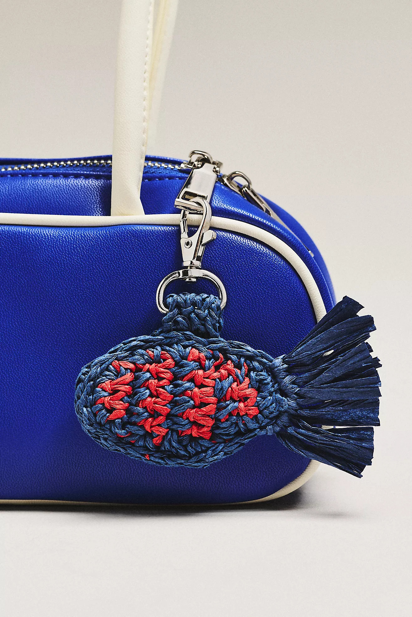Damson Madder Raffia Fish Bag Charm | Anthropologie (US)