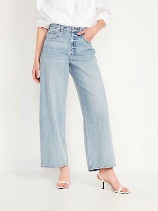 Extra High-Waisted Baggy Wide-Leg  Non-Stretch Jeans for Women | Old Navy (US)