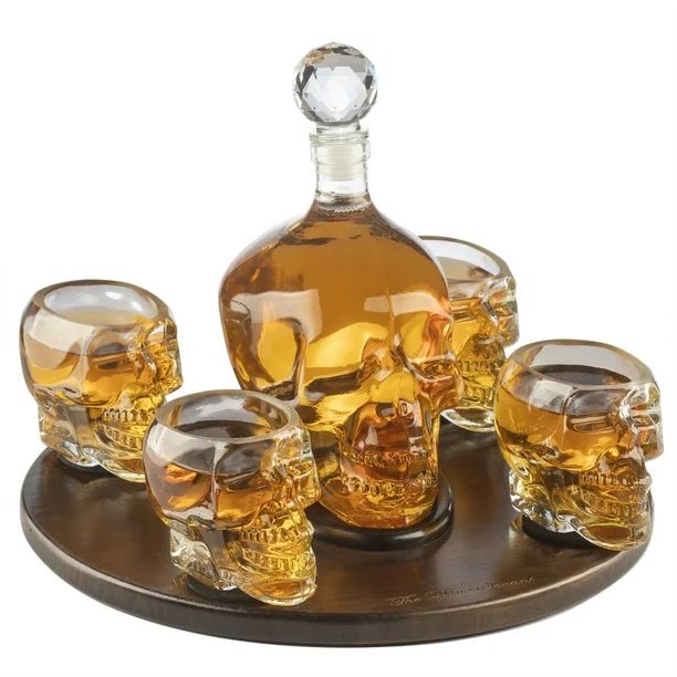 Skull Decanter Large Set with 4 Skull Shot Glasses - Walmart.com | Walmart (US)