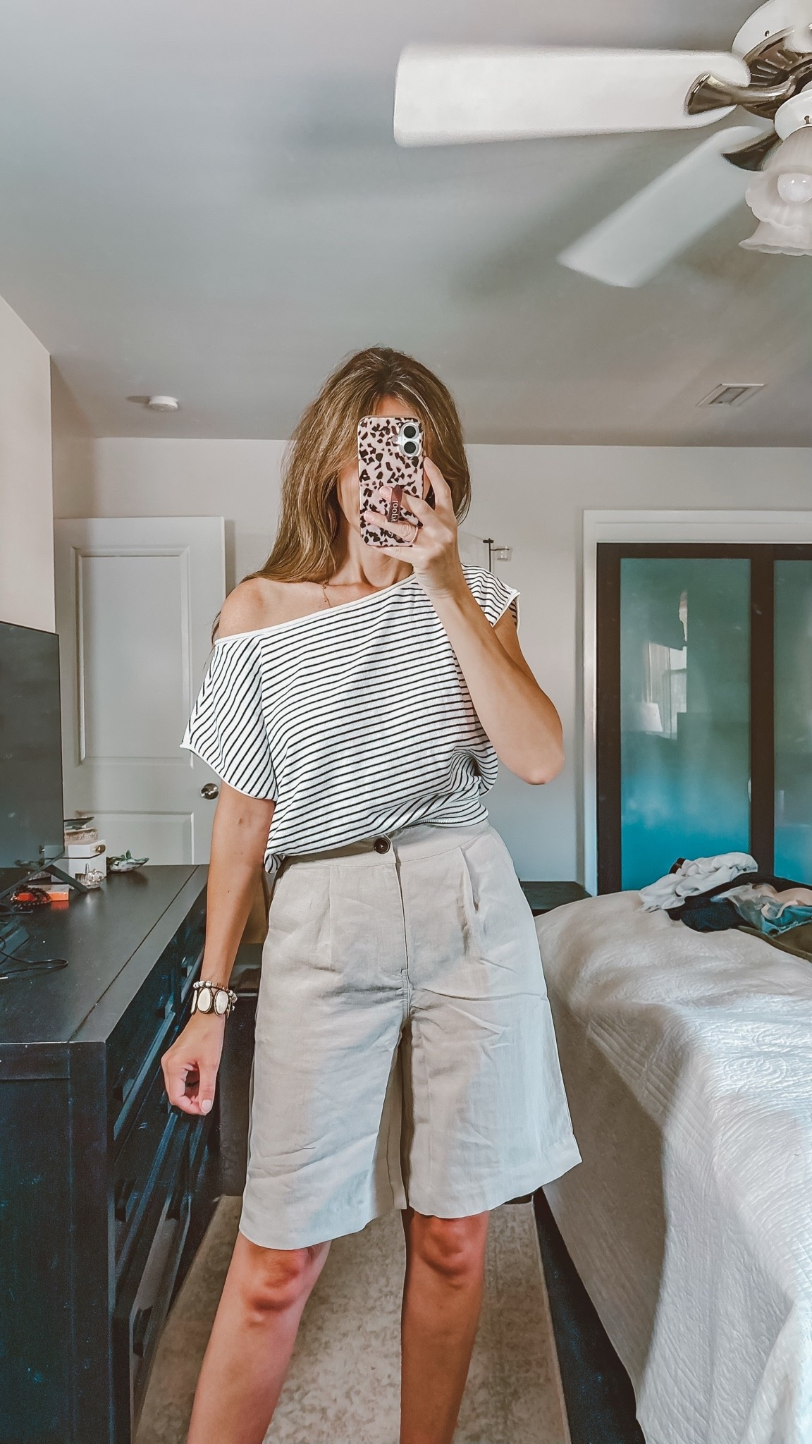 Target wide leg Bermuda shorts.
So light! Really cute for work

They run big. Wearing an xs. More colors available 

Cutest off shoulder lightweight sweater from AE

Size medium. Small fit me well too. Just whatever you prefer.

#LTKgrwm #LTKootd #LTKSaleAlert