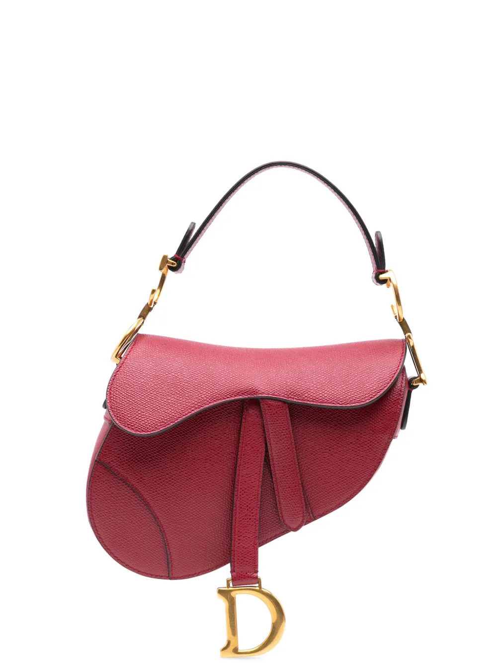 Christian Dior Pre-Owned 2019 Mini Grained Calfskin Saddle satchel - Red | Farfetch Global