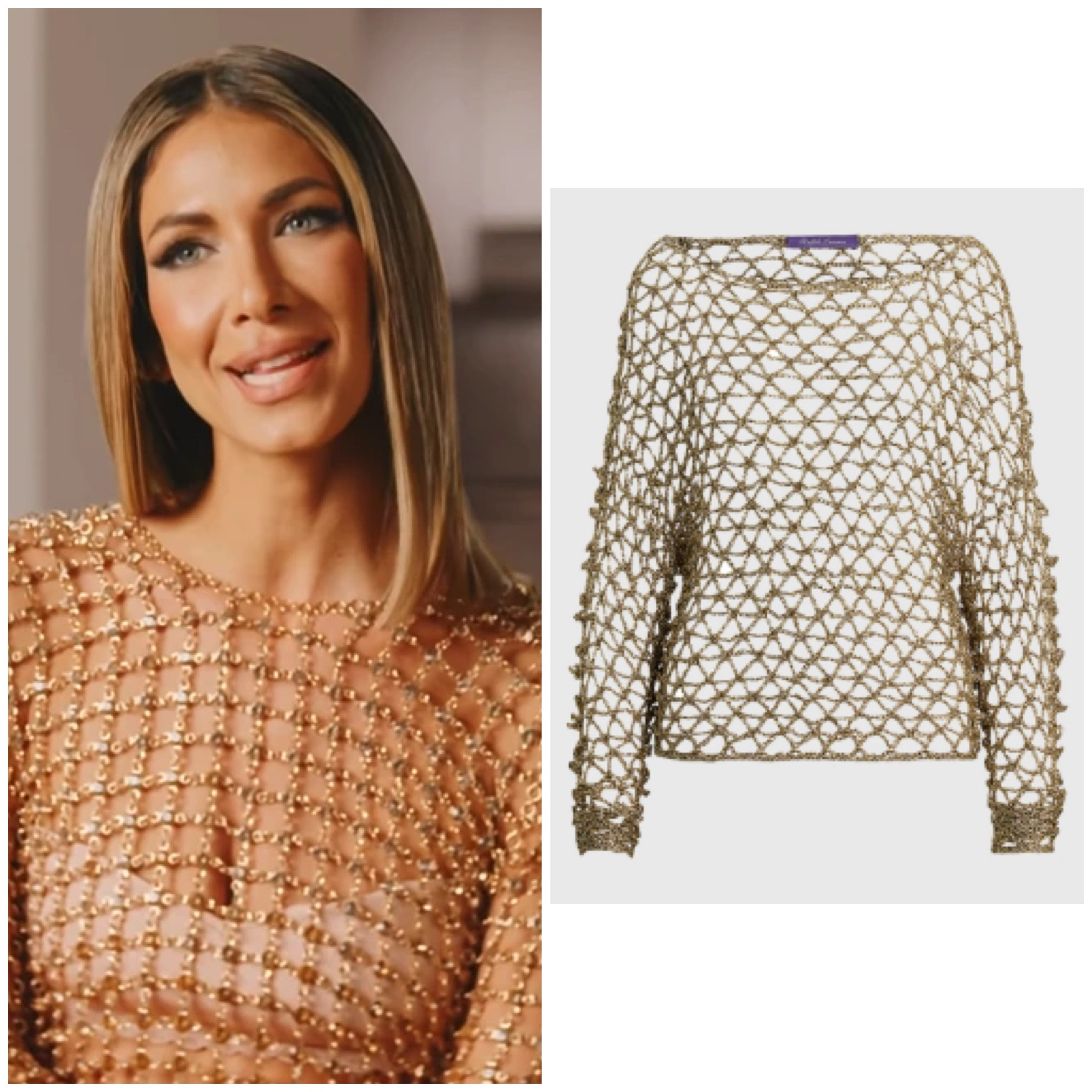 Erin Lichy’s Gold Beaded Confessional Top