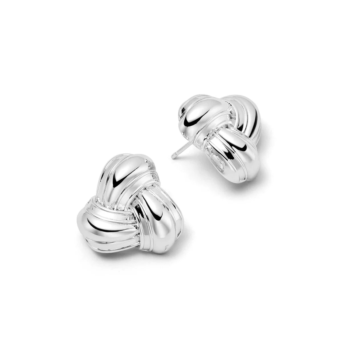 Polly Knot Stud Earrings Silver Plate | Daisy London Jewellery