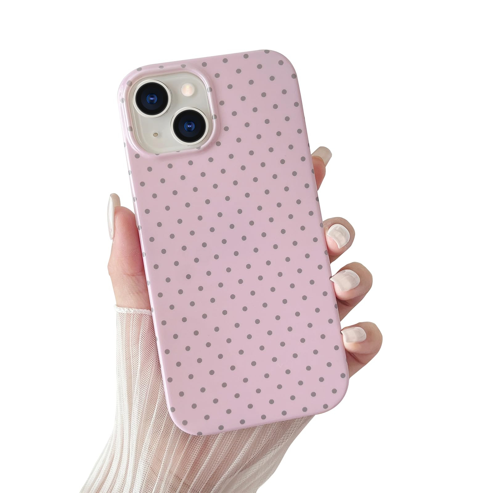 Yeddabox for iPhone 14 Case Cute Polka Dot Phone Case Soft TPU Slim Shockproof Phone Cover for Wo... | Amazon (US)