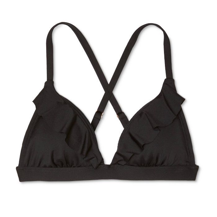 Women's Ruffle Bralette Bikini Top - Shade & Shore™ Black | Target