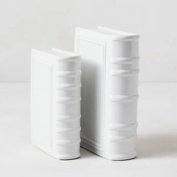 Ceramic Books | White | Decor Object | Z Gallerie | Set of 2 | Ceramic | Z Gallerie