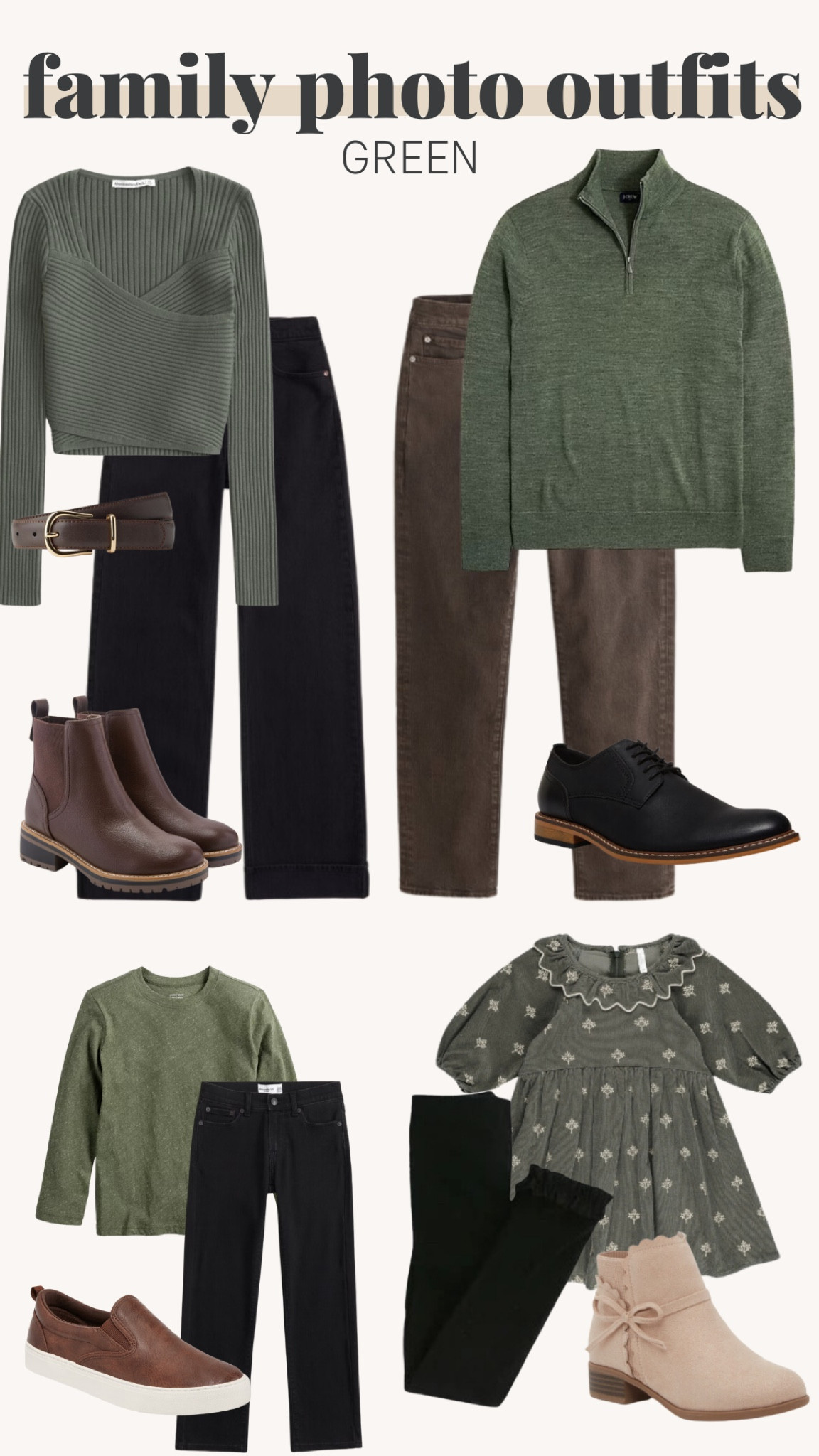 Green fall family photo outfits! 


Boys, girls, women, men, fashion, dress, sweater, shoes, boots, khakis 

#LTKFamily #LTKShoeCrush #LTKStyleTip