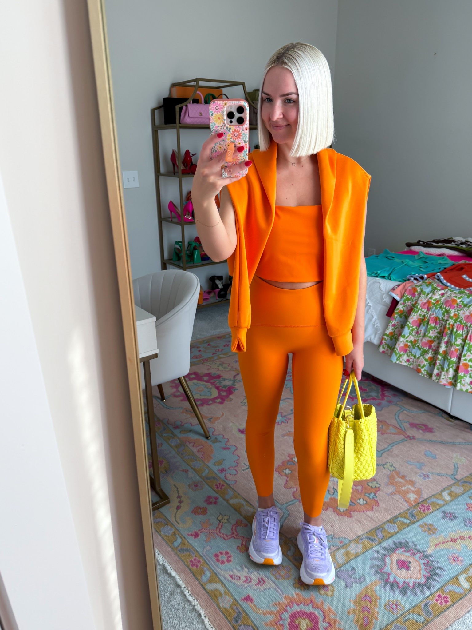 SPANX Orange set IS 50% OFF 
Sports bra: SM (I’m a 32C)
Leggings: SM (sized up from XS)

#LTKHoliday #LTKSaleAlert #LTKCyberWeek