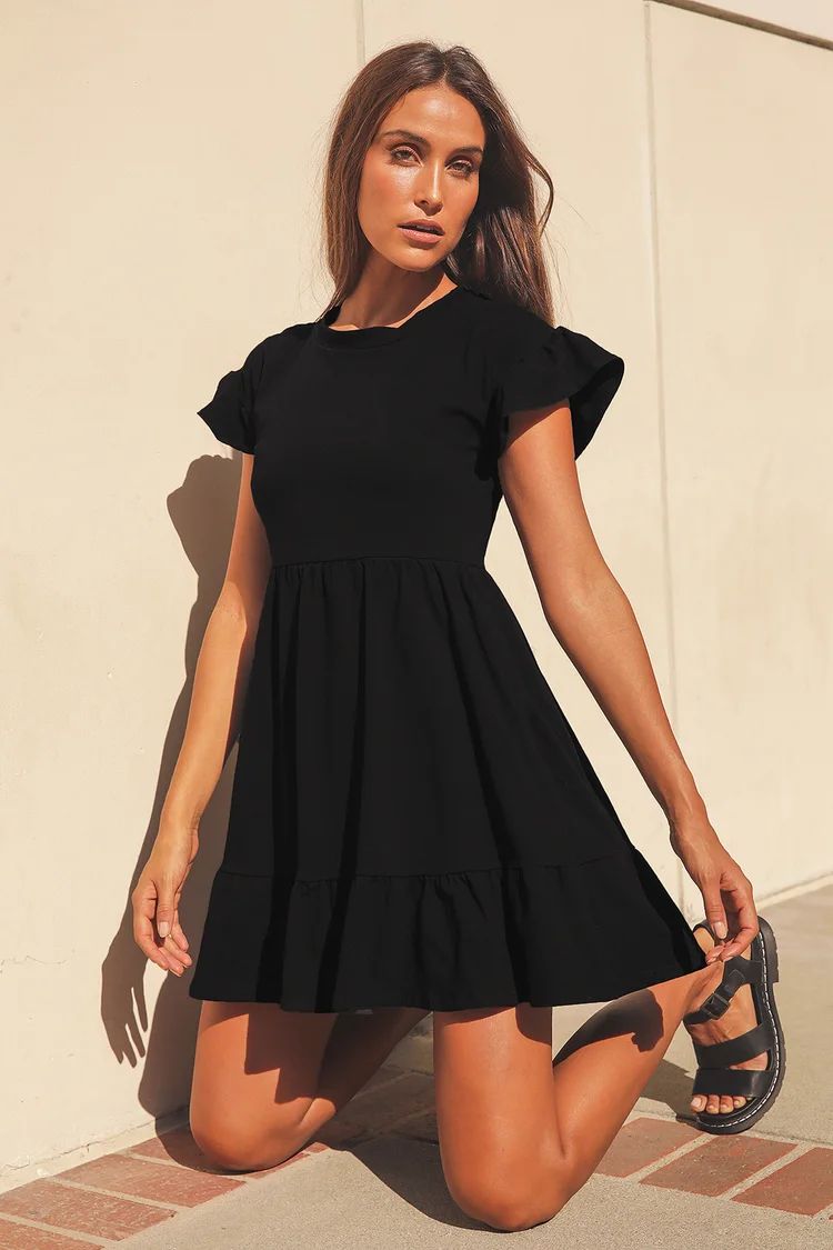 Sweetest Style Black Tiered Babydoll Dress | Lulus (US)