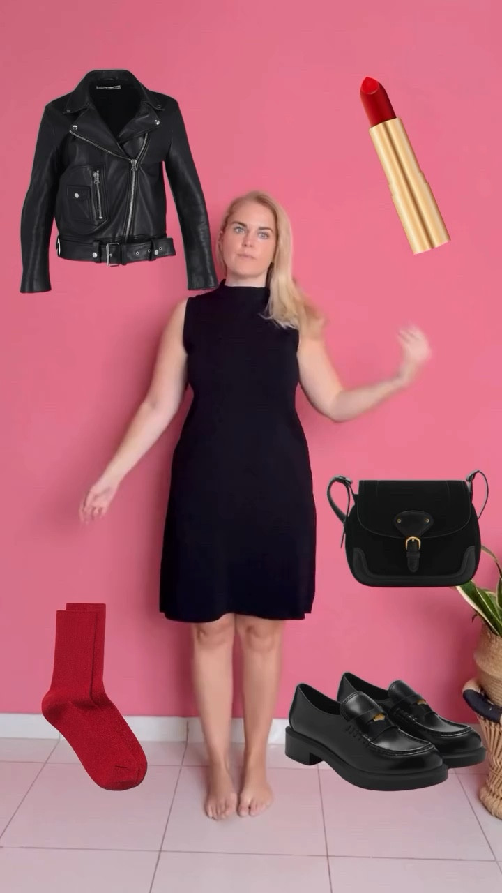 The classic LBD can be the answer to your festive outfit problems! 

I am styling this old knit dress from @zara with red socks and an oversized leather jacket I bought second hand on @ebay

Some ideas to style your LBD this festive season

1. Add an amazing jacket! Something with sequins, or embroidery. You know, that jacket that is so special you never wear? Well, the LBD is perfect for it!
2. Fancy tights and a cute pair of kitten heels.
A great pair of suede boots and a gorgeous tailored coat for an elegant office look. st outfit

#partyoutfits #onlinestyling #personalstylisttips #festivelooks #feelgoodfashion #size12 #blackdress #LBD #howtostyle #howtowear