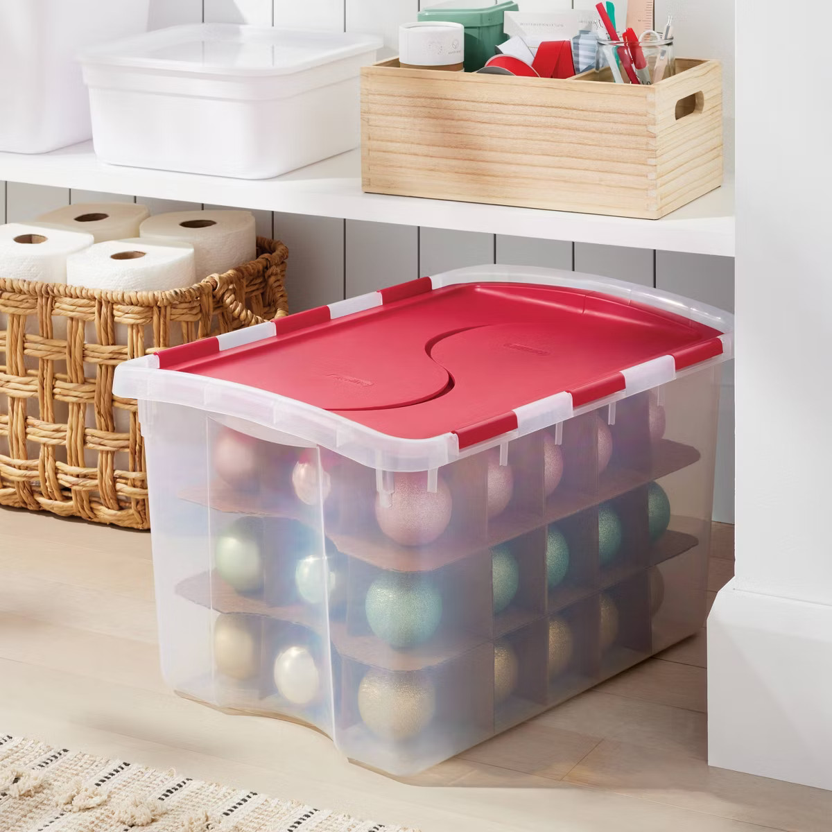 48qt Flip Lid Christmas Ornament Box - Brightroom™ | Target