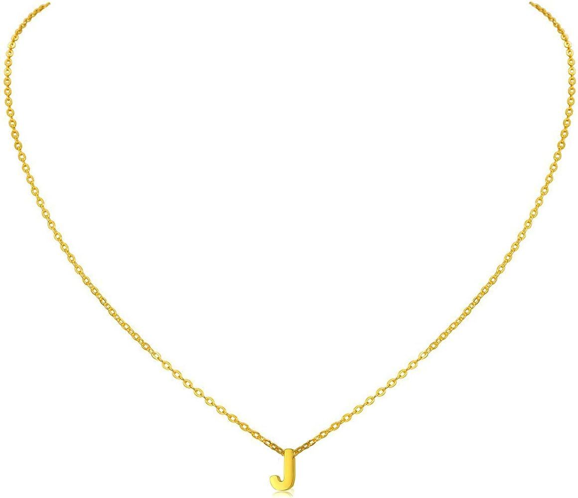 MOMOL Tiny Initial Necklace, 18K Gold Plated Stainless Steel Initial Necklace Dainty Personalized... | Amazon (US)