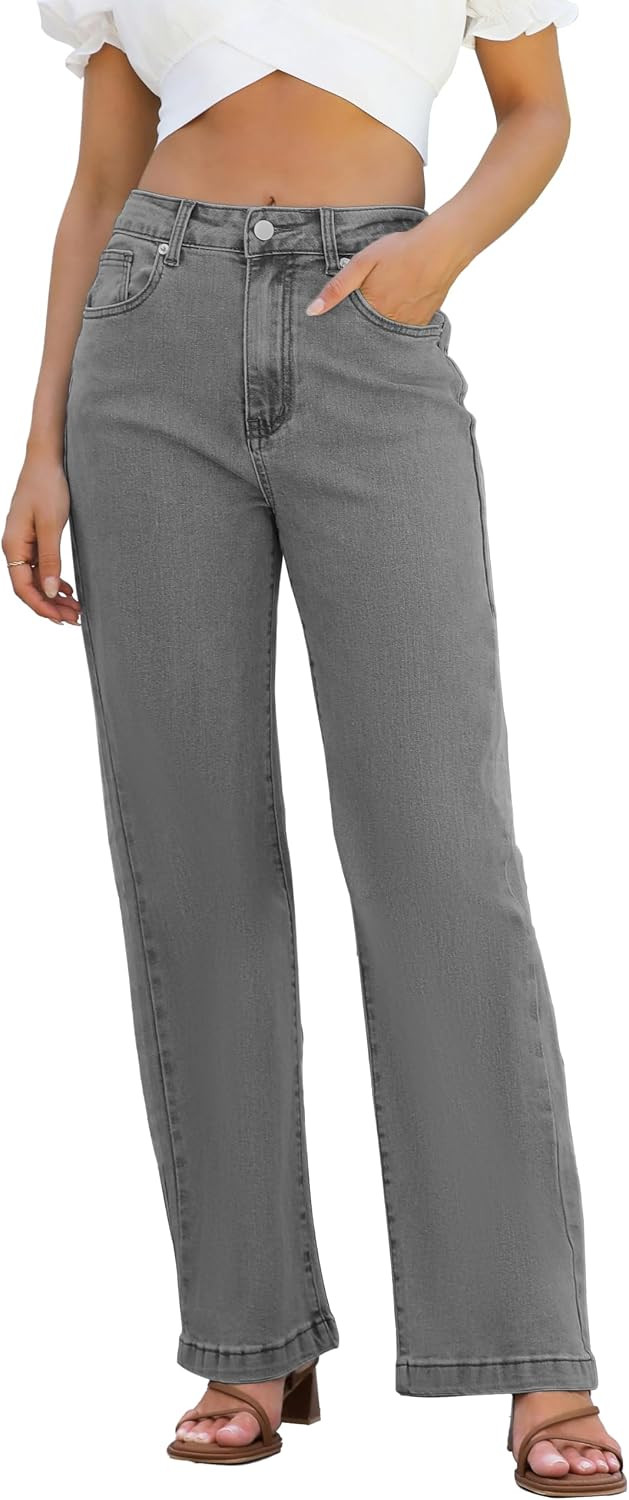 Womens Jeans High Waisted Straight Leg Loose Stretchy Lightweight Tummy Control Trendy Jeans for Women 2025 | Amazon (US)