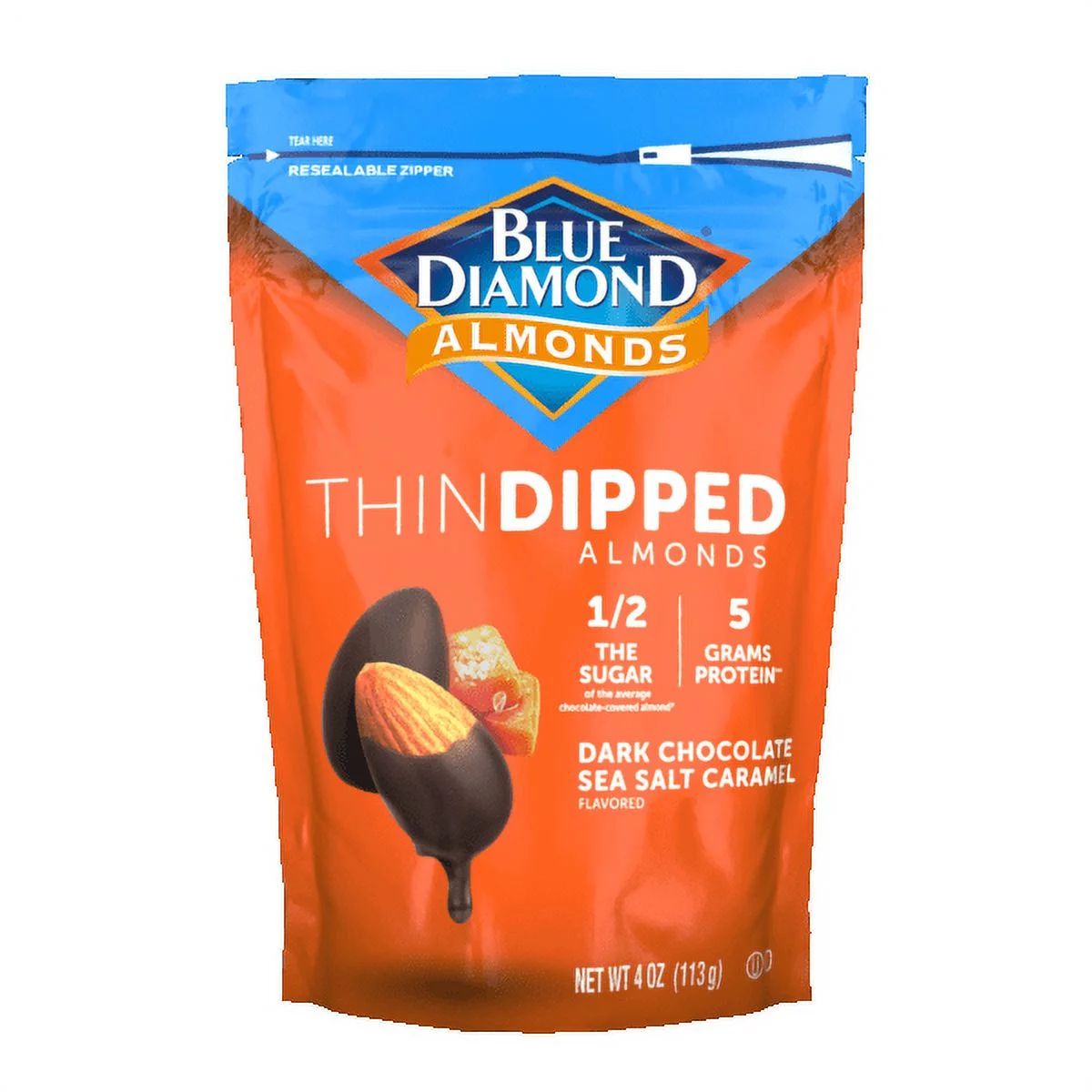 Blue Diamond Dark Chocolate Sea Salt Caramel Thin Dipped Almonds - Walmart.com | Walmart (US)