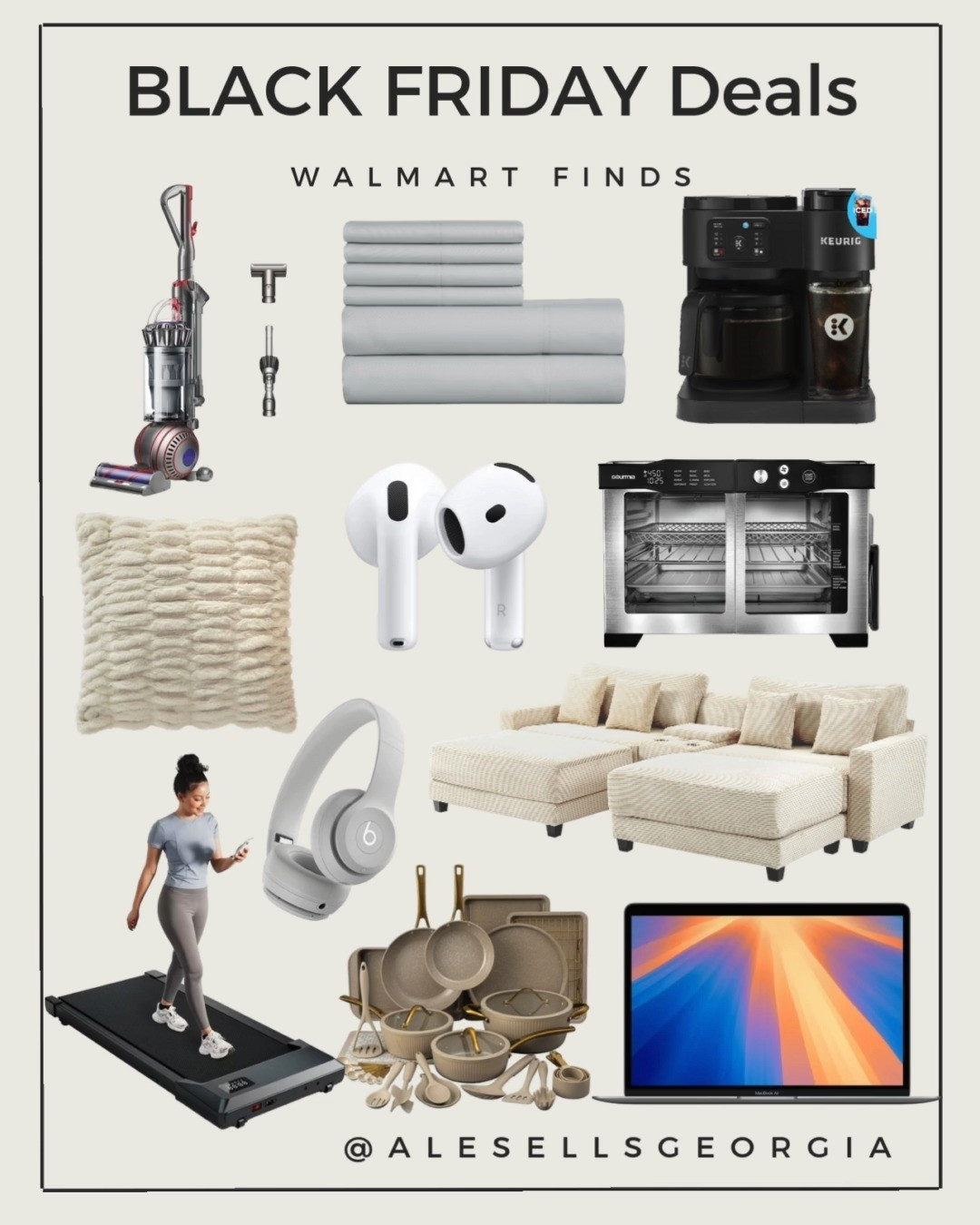 Walmart Black Friday Deals!
Don't miss these Walmart Black Friday finds! Huge savings on tech like AirPods and a laptop, kitchen items like a Keurig and cookware, and home goods like a sectional and sheets.

#WalmartDeals #BlackFriday #HomeEssentials 

 #LTKCyberWeek #LTKHoliday #LTKSaleAlert