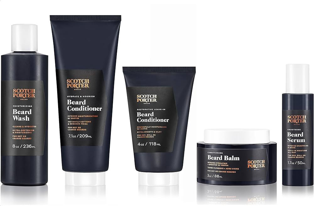 Scotch Porter Superior Beard Collection | Includes Beard Wash, Conditioner, Leave-in Conditioner,... | Amazon (US)