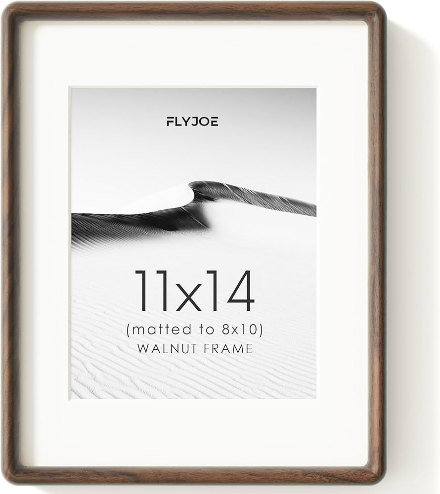 11x14 Picture Frame, Natural Solid Walnut Wood Photo Frame with HD Tempered Glass, Rounded Corner... | Amazon (US)