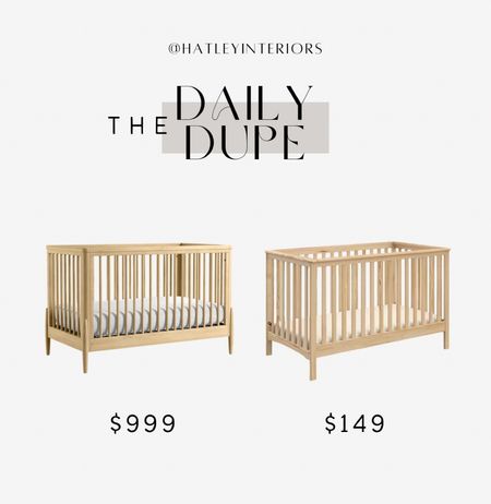 today’s daily dupe! 

3-1 convertible crib, light wood crib, nursery decor, kids bedroom, home decor, crate and barrel dupe 

#LTKhome #LTKbaby