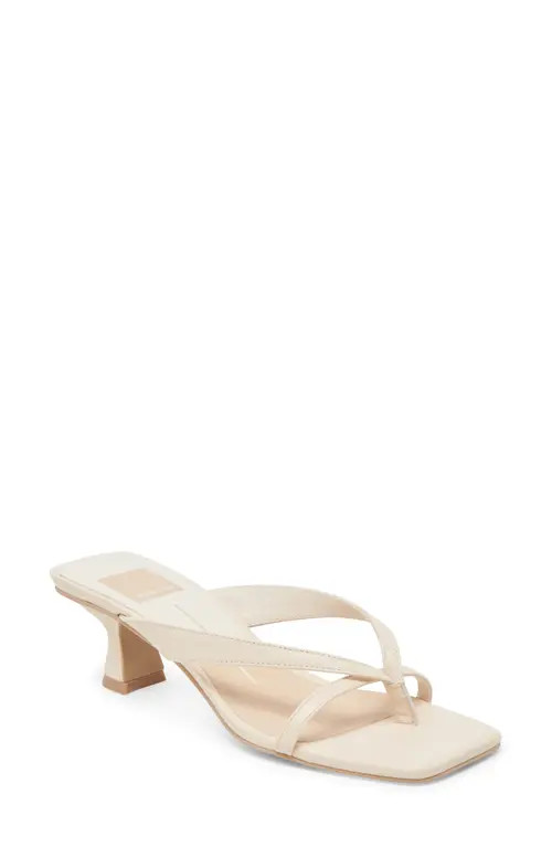 Dolce Vita Brevel Kitten Heel Flip Flop in Bone Leather at Nordstrom, Size 7 | Nordstrom