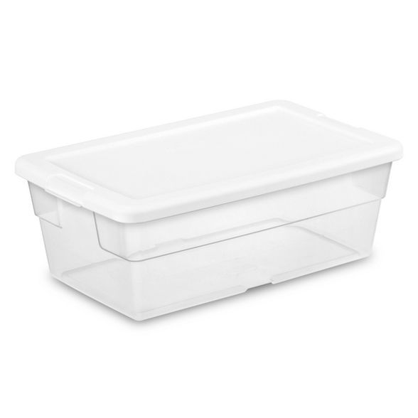 Sterilite 6 Qt Clear Storage Box White Lid | Target