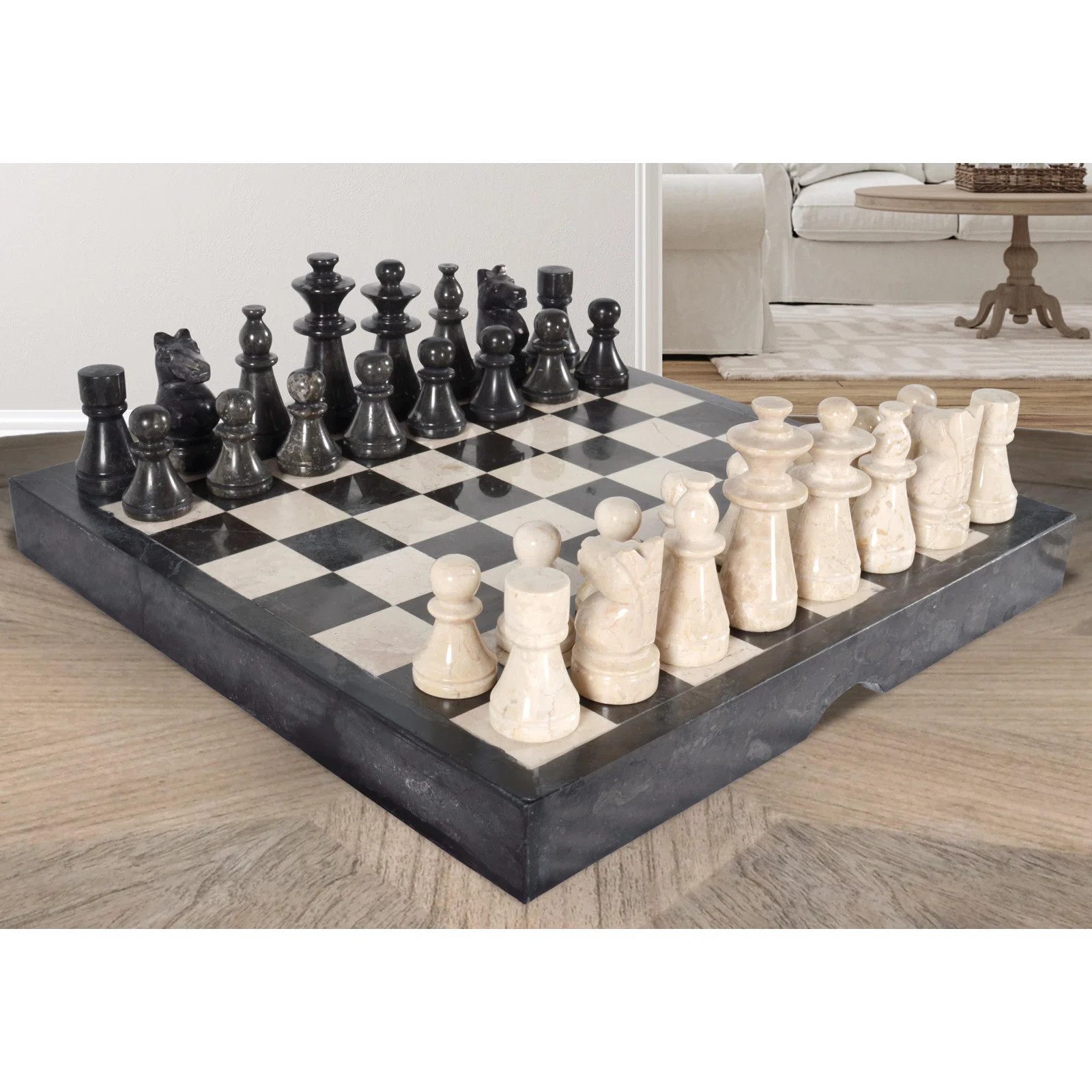 AFD Home Handmade 17'' L Marble Chess Game Set | Wayfair North America