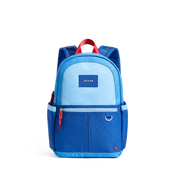 STATE Bags | Kane Kids Mini Backpack Recycled Polycanvas Blue/Light Blue Colorblock | STATE Bags