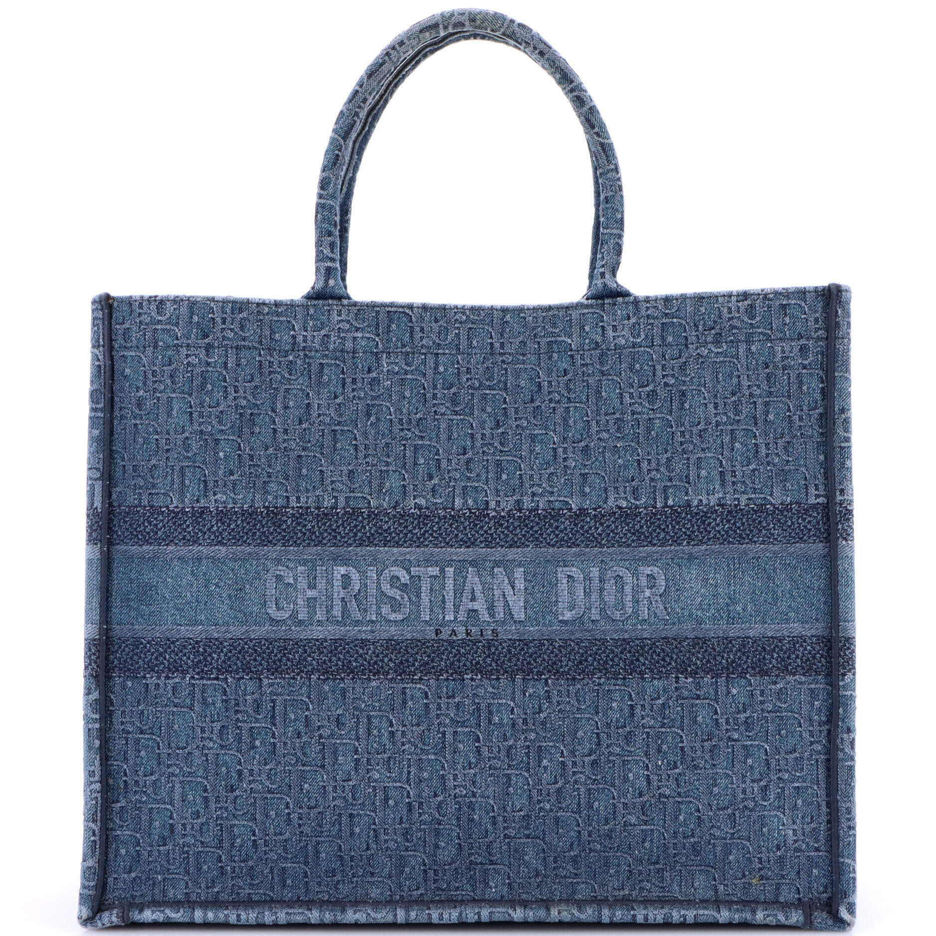 Pre-Loved Christian Dior Book Tote Oblique Denim Large | Zulily
