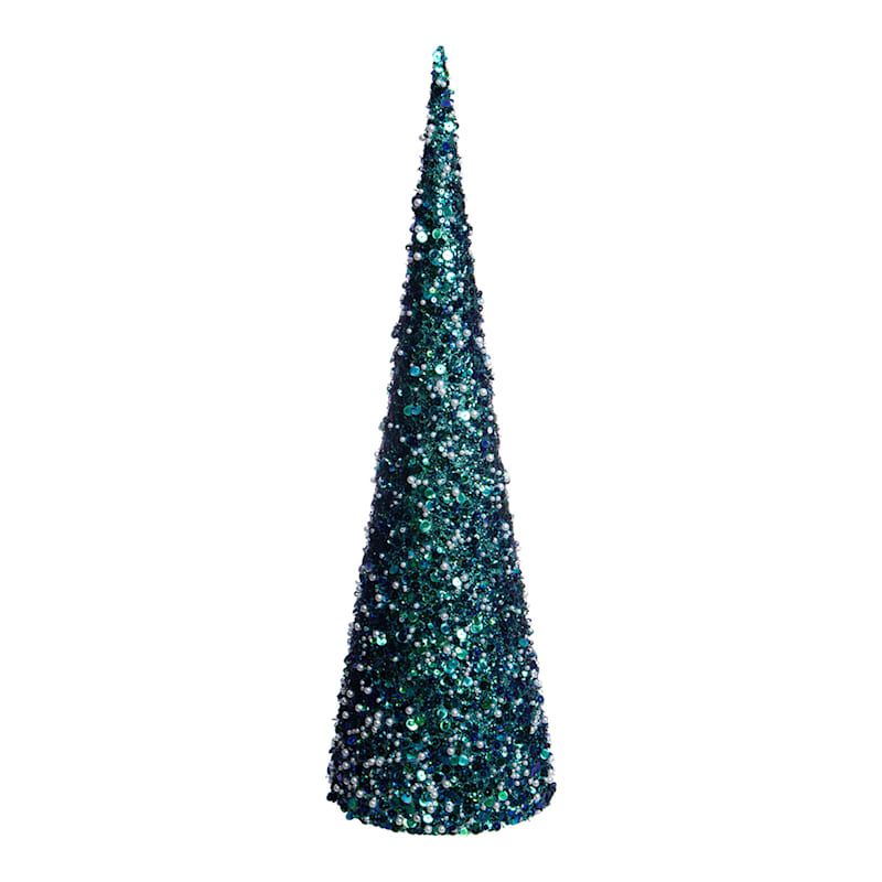 Turquoise Glittered Table Top Tree, 24" | At Home