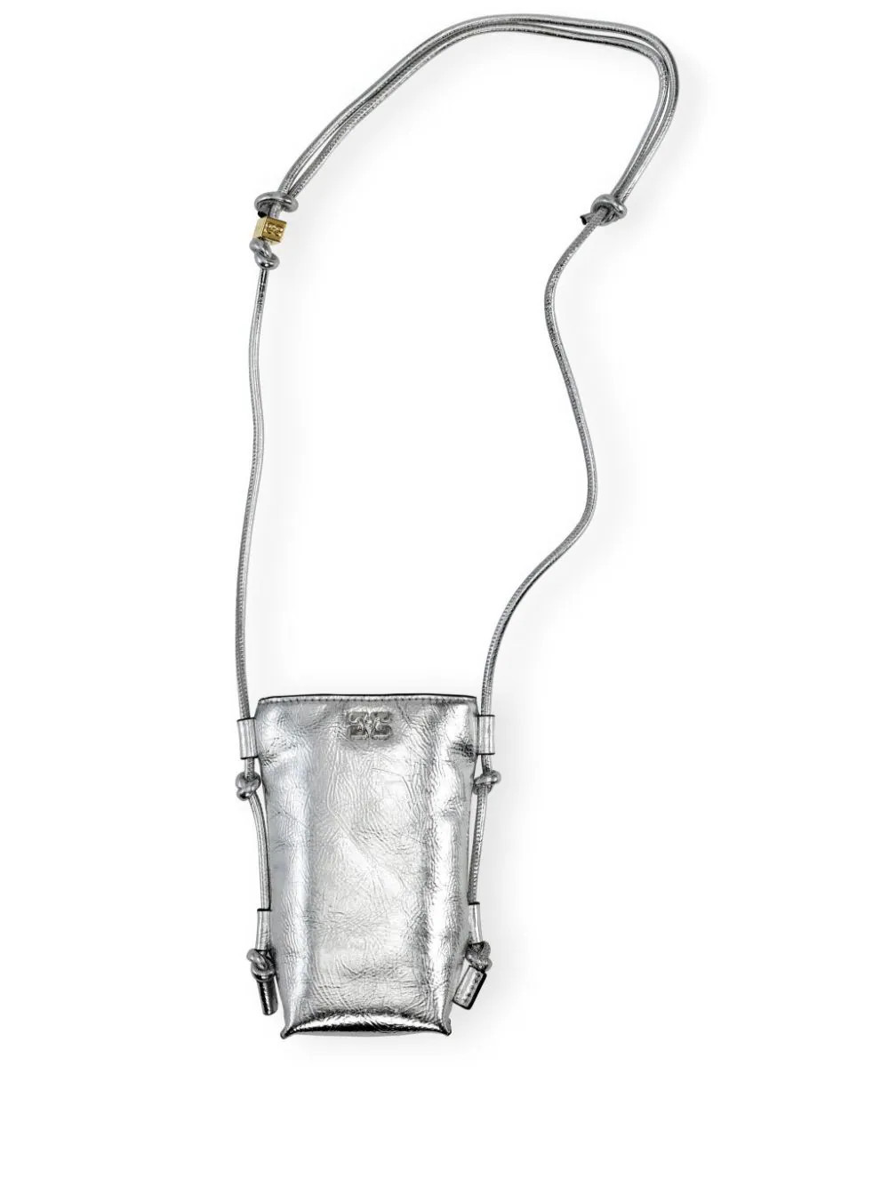 GANNI Bou metallic cross body bag - Silver | Farfetch Global