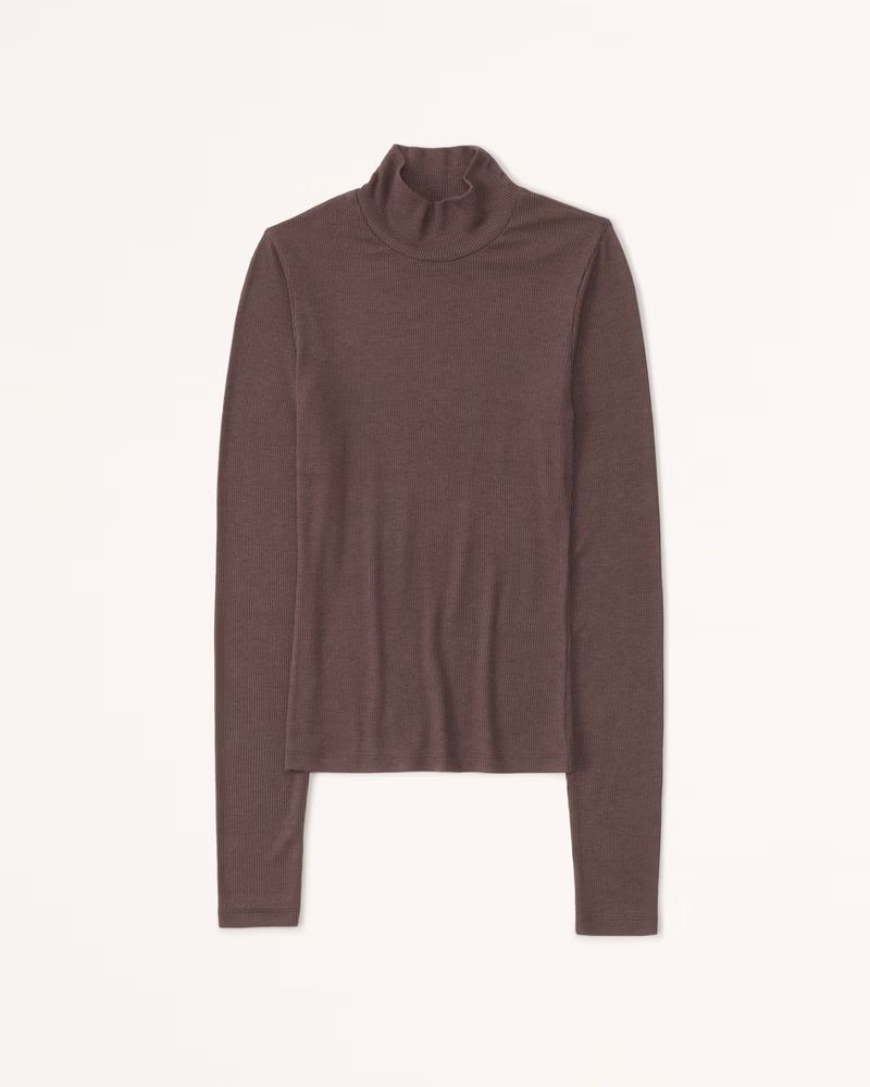 Women's Long-Sleeve Mockneck Top | Women's Tops | Abercrombie.com | Abercrombie & Fitch (US)