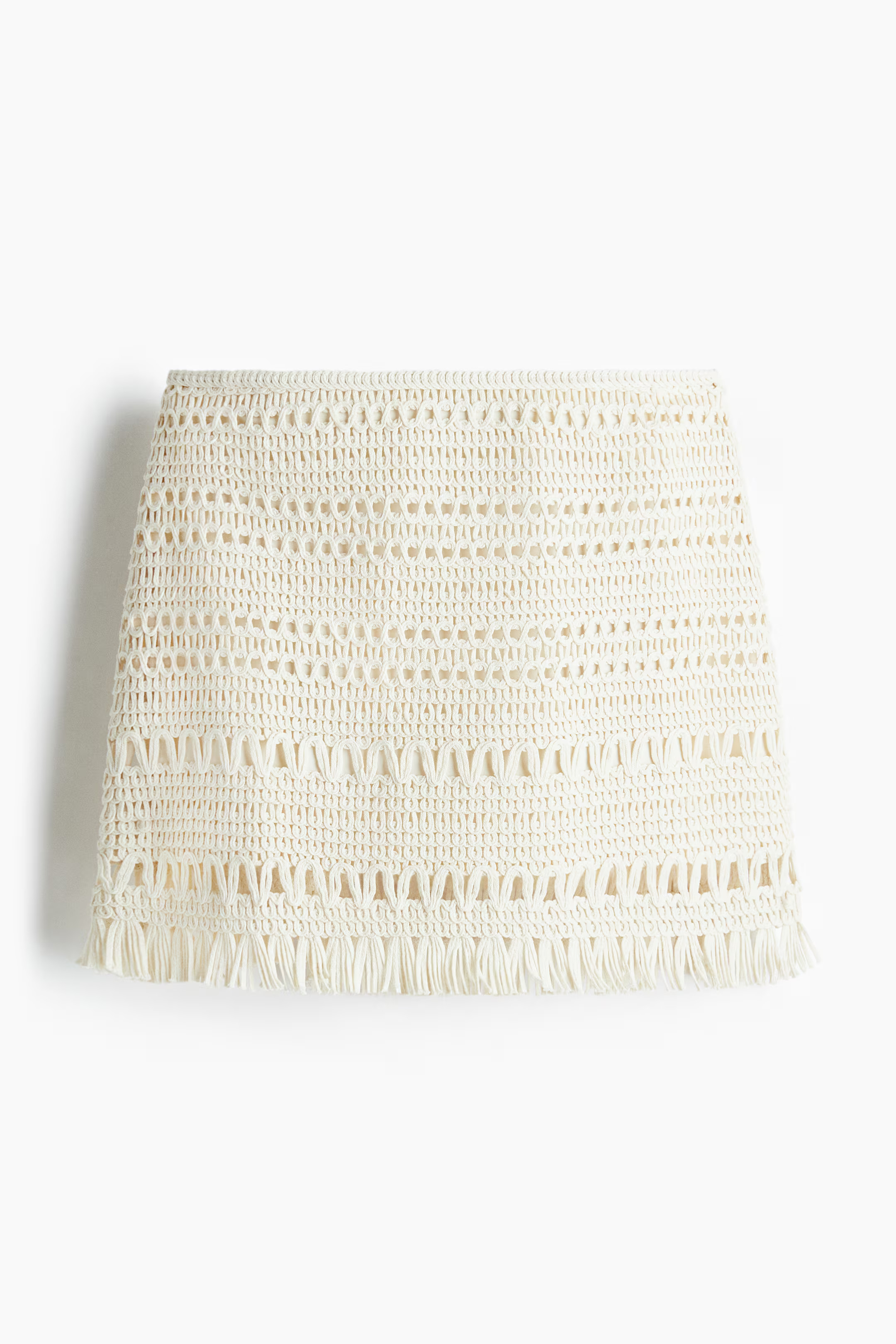 Crochet-Look Mini Skirt - Cream - Ladies | H&M US | H&M (US + CA)
