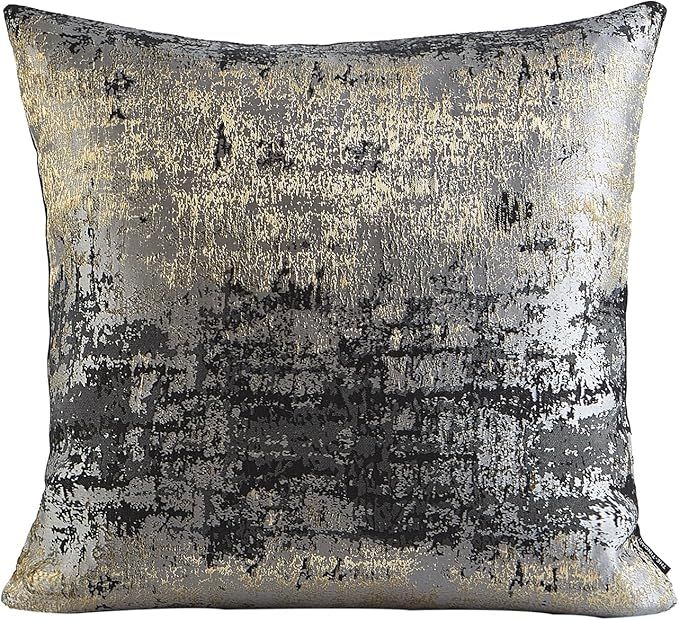 THE-TINOART Throw Pillow Covers 18x18 Luxury Splash Black Gold &Gray Throw Pillow Cover Accent De... | Amazon (US)