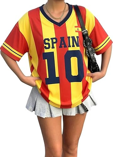 2026 Soccer Cup Shirt Women Oversized Mexico Brazil Shirts Funny Argentina Soccer Jerseys Spain V... | Amazon (US)